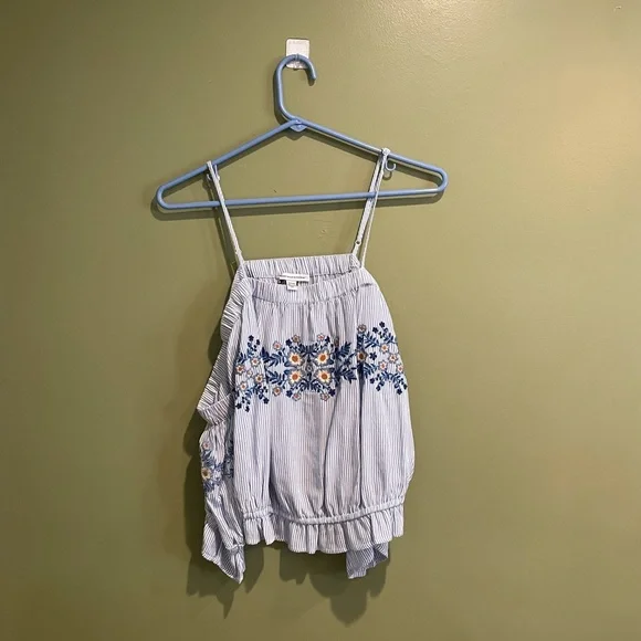 AMERICAN EAGLE BLUE/WHITE STRIPED TOP Sz MEDIUM - Picture 2 of 7